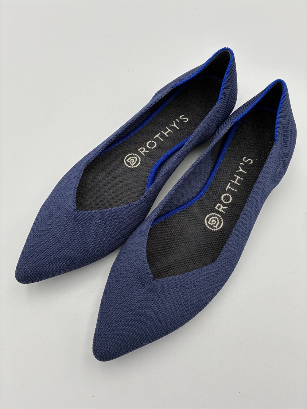 Rothy's The Point Women’s Size 8.5 Navy Knit Flats